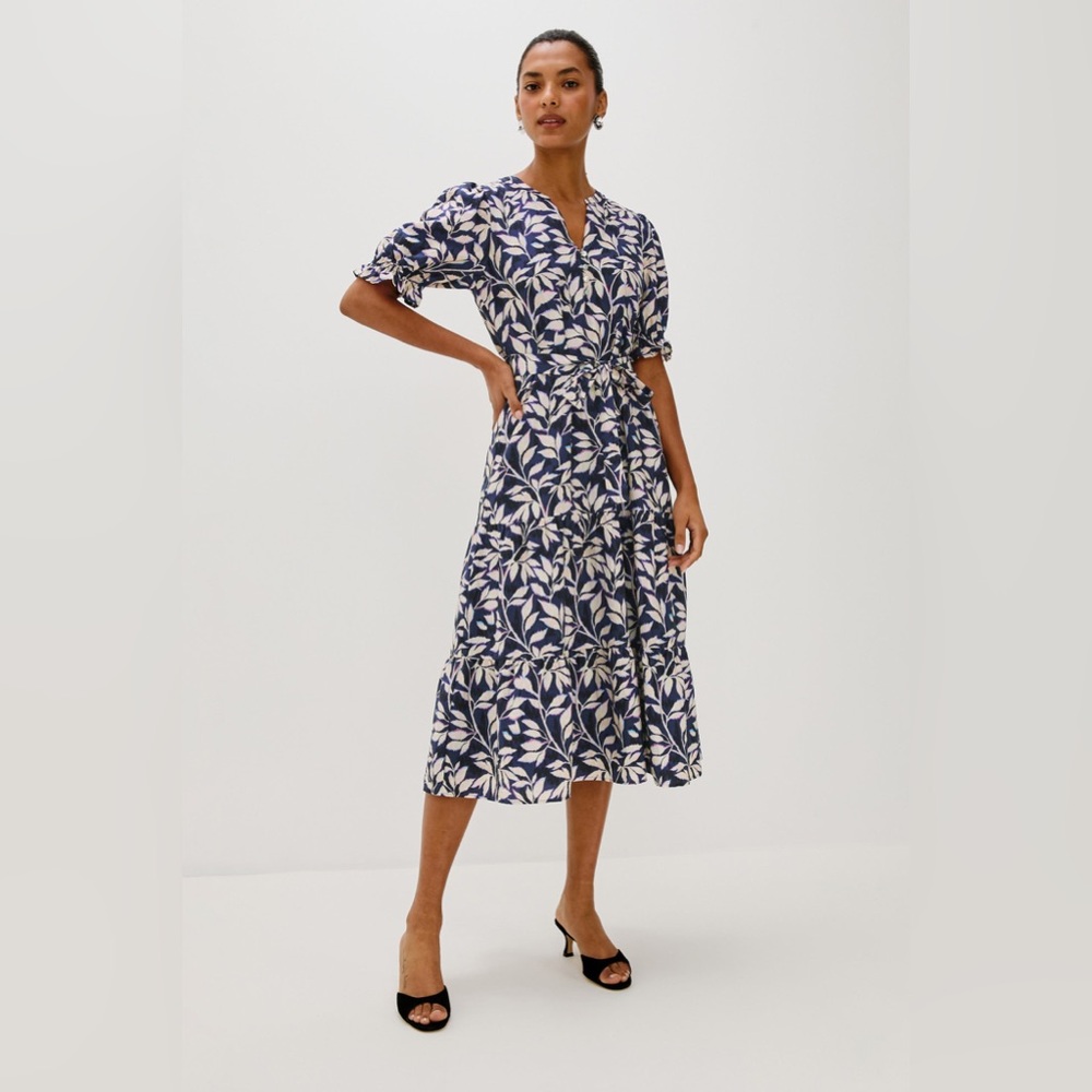 Rails Eliana Dress in Navy Vines midi floral summer dress size m NWT